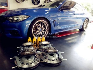 寶馬4系改裝前后AP5000R剎車套