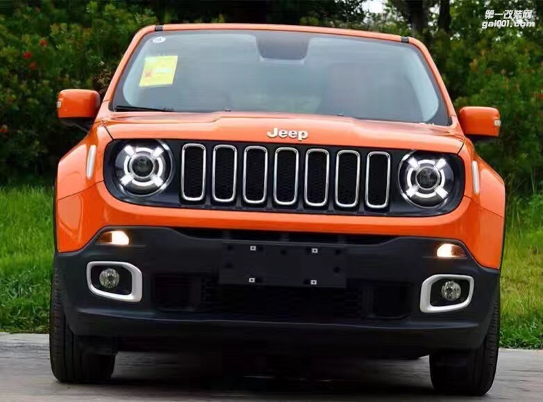 合肥極客JEEP自由俠客汽車大燈改裝透鏡氙氣大燈總成