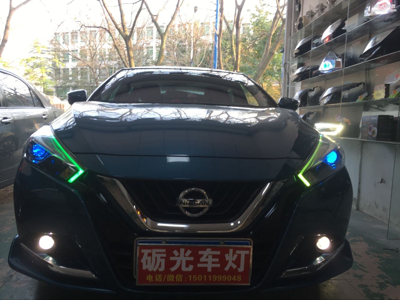 番禺石基改燈 日產(chǎn)新藍(lán)鳥大燈升級海拉6雙光透鏡歐司朗CBI5500K套餐-案例分享