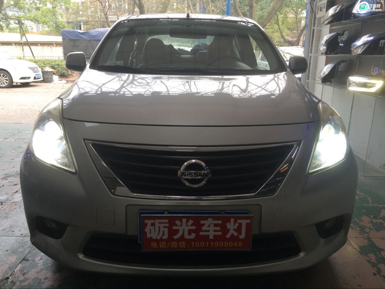 海珠改燈店  日產(chǎn)陽(yáng)光大燈升級(jí)小糸Q5氙氣雙光透鏡-案例分享