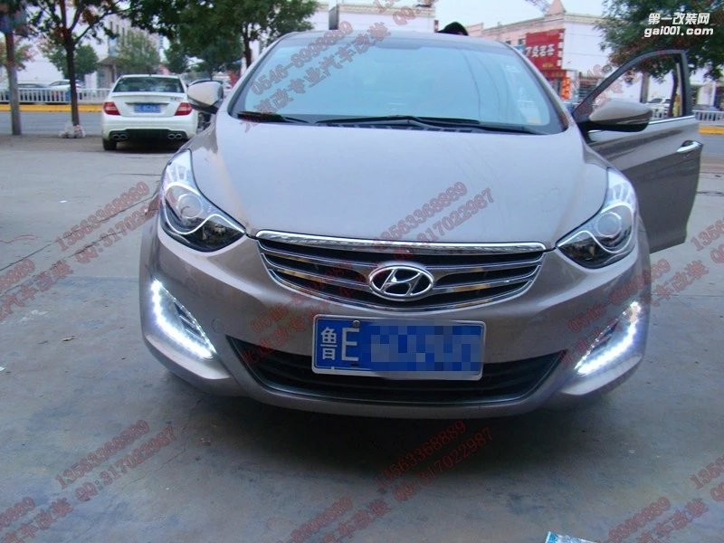 東營光速改汽車大燈改裝升級 現(xiàn)代朗動 天使眼
