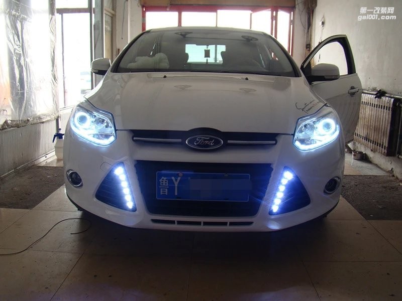 東營光速汽車大燈改裝 福特 升級 天使眼+淚眼