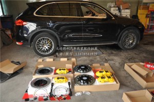 卡宴前后升級Brembo GT前六后四黃色套件