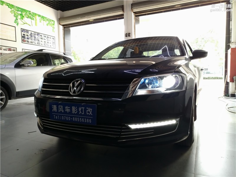 大眾朗逸改車燈 Q5高亮雙光透鏡升級(jí) ——中山清風(fēng)車影燈改