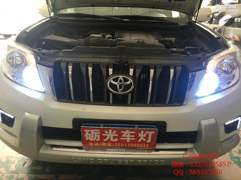 白云區(qū)改燈  豐田霸道大燈升級(jí)海拉5氙氣雙光透鏡-案例分享
