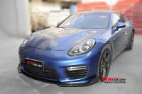 保時捷帕拉梅拉Panamera Turbo GTS改裝碳纖維前唇 大嘴前杠下巴