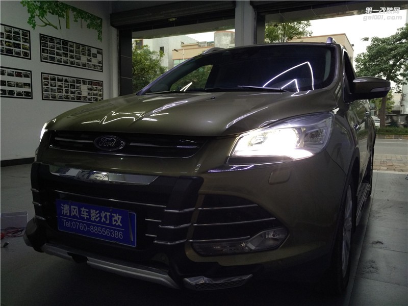 原車自帶氙氣燈就一定亮？福特高配翼虎升級(jí)海拉五雙光透鏡——中山清風(fēng)車影燈改