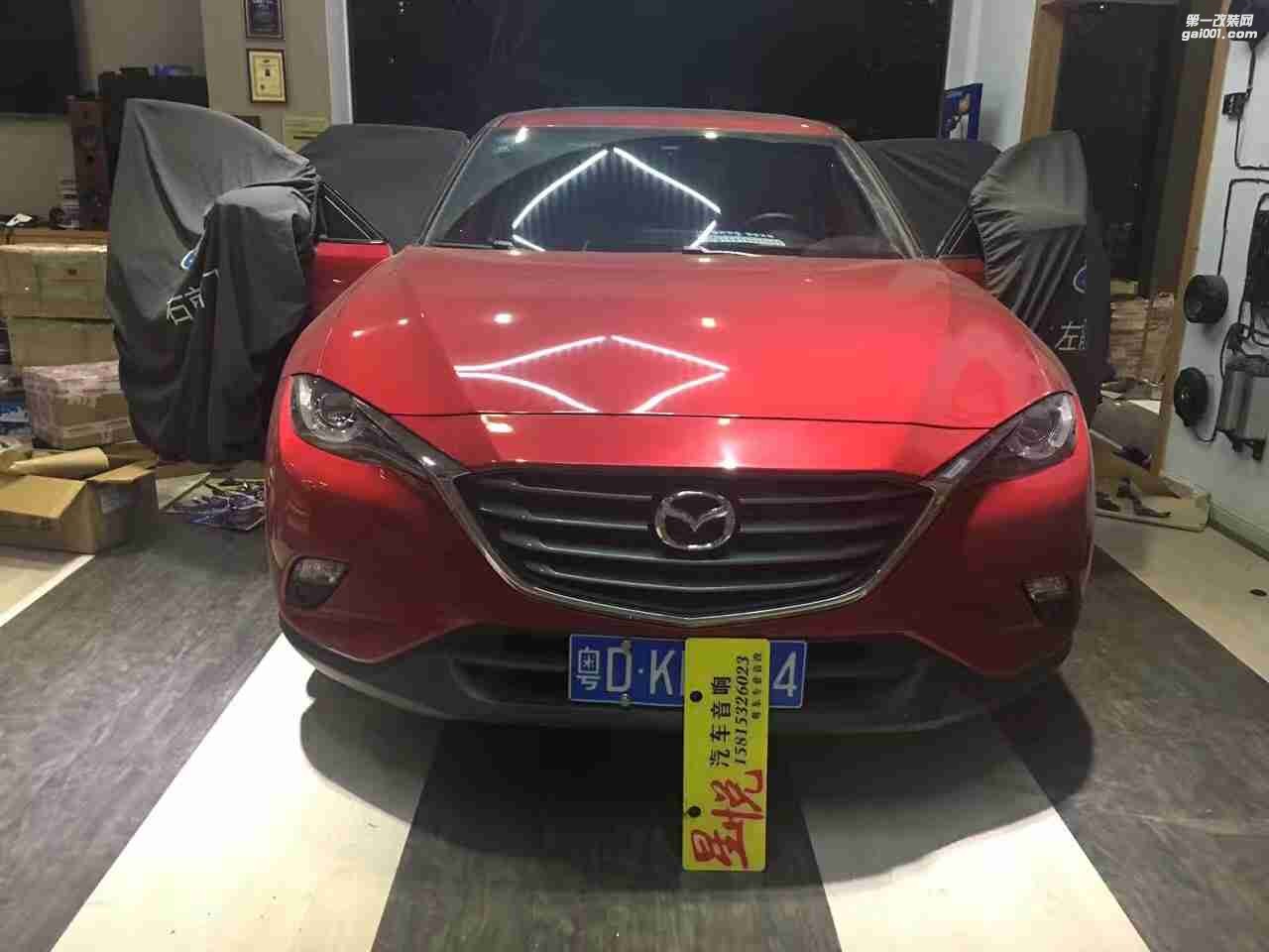 汕頭市星悅汽車音響升級中心馬自達昂克賽拉改裝大能4門隔音做隔音找星悅，星悅汽車音響改裝為你打造豪華車