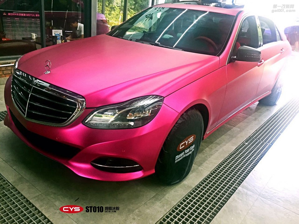 北京奔馳E300 CYS綢緞冰粉 ST010 汽車改色貼膜