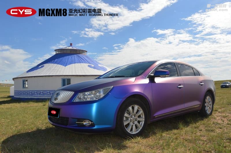 北京別克君越 CYS亞光幻彩雷電藍(lán) MGXM8 汽車改色貼膜