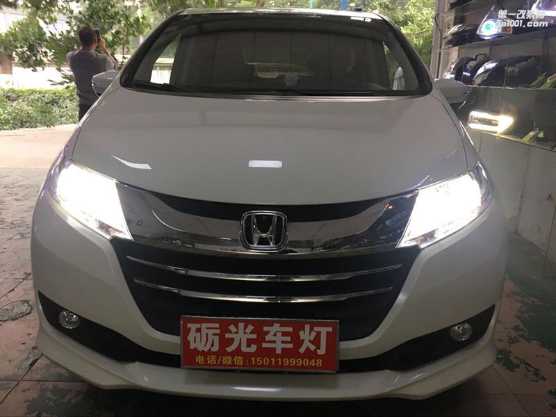 廣州專業(yè)改燈 本田奧德賽大燈升級小糸Q5雙光透鏡-案例分享