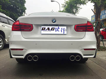 成都銳行17款寶馬318改裝M3款大包圍雷鳥排氣