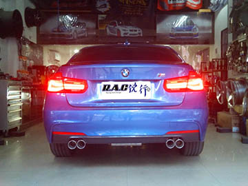 17款寶馬320i M改裝雷鳥雙邊四出尾段排氣管