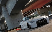 日產(chǎn)GTR改裝LB PERFORMANCE寬體大包圍 前后杠尾翼碳纖維后唇輪轂
