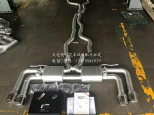 保時(shí)捷卡宴 改裝 德國Repose中尾段四出閥門排氣 閥門關(guān)閉，靜如原廠