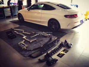奔馳 W205 C200上身Armytrix中尾段閥門排氣