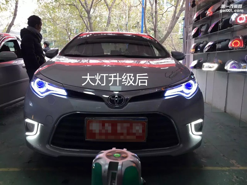 廣州汽車(chē)改燈 豐田雷凌大燈改氙氣燈雙光透鏡-案例分享