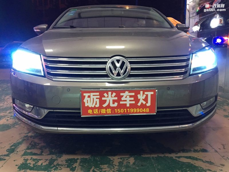 廣州汽車改燈 大眾邁騰大燈升級海拉5雙光透鏡歐司朗D2H燈泡