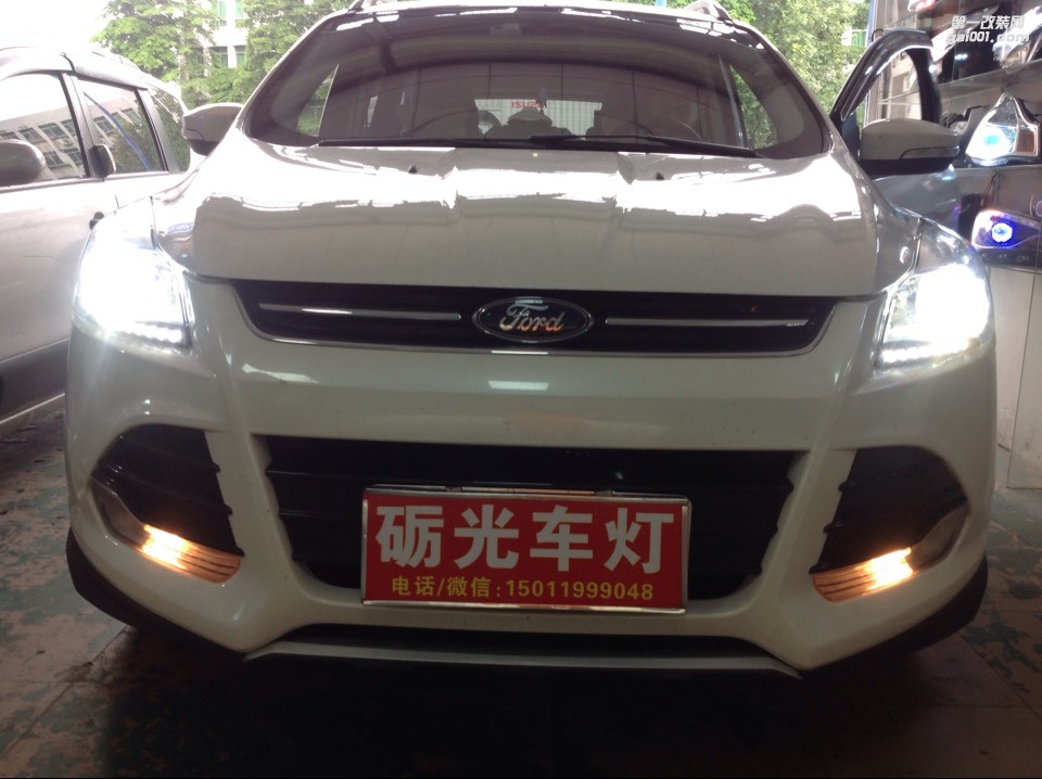 廣州車燈升級 福特翼虎大燈升級氙氣大燈海拉5透鏡-案例分享