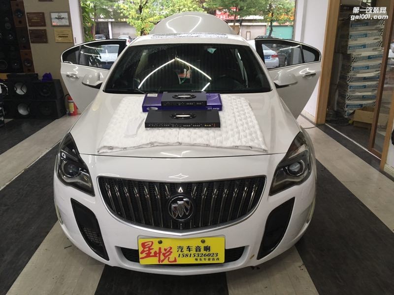 全新聽音享受別克君威汽車音響改裝法國勁浪黃盆三分頻英國創(chuàng)世紀(jì)功放主動汕頭市星悅汽車音響升級中心