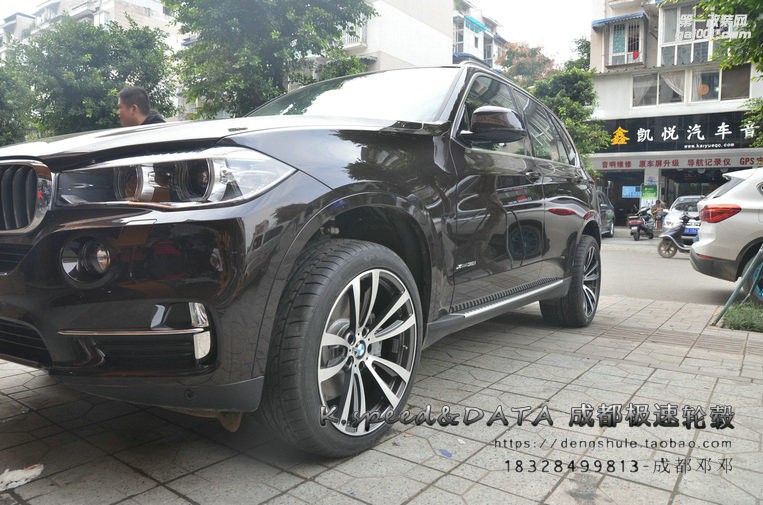 寶馬X5升級20寸鍛造輪轂  前后配 成都極速裝車案例