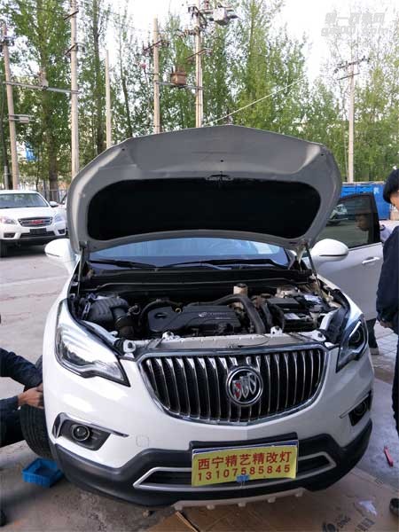 西寧汽車升級(jí)西寧大燈改裝，西寧別克昂科威改大燈案例