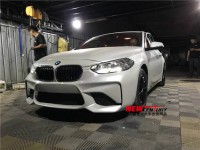最新款寶馬1系改裝M2套件 白色車身效果實車案例