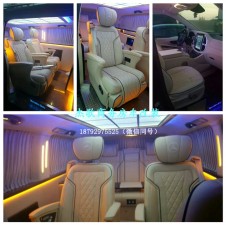 西安商務(wù)車內(nèi)飾改裝/奔馳威霆簡約內(nèi)飾定制改裝米色經(jīng)典版！