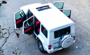 北京吉普BJ80改裝真皮內(nèi)飾+麂皮絨星空頂頂棚