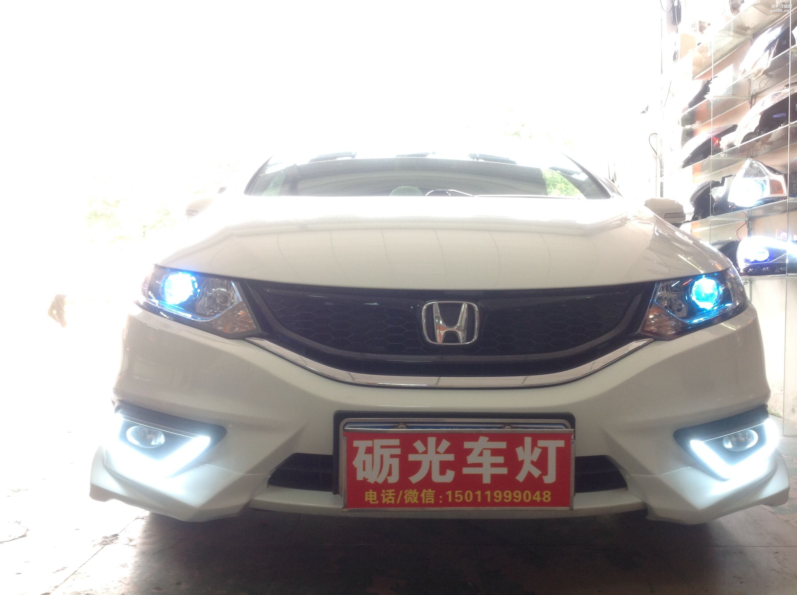 廣州改車燈 本田杰德大燈升級(jí)海拉5雙光透鏡飛利浦CX5000K燈泡
