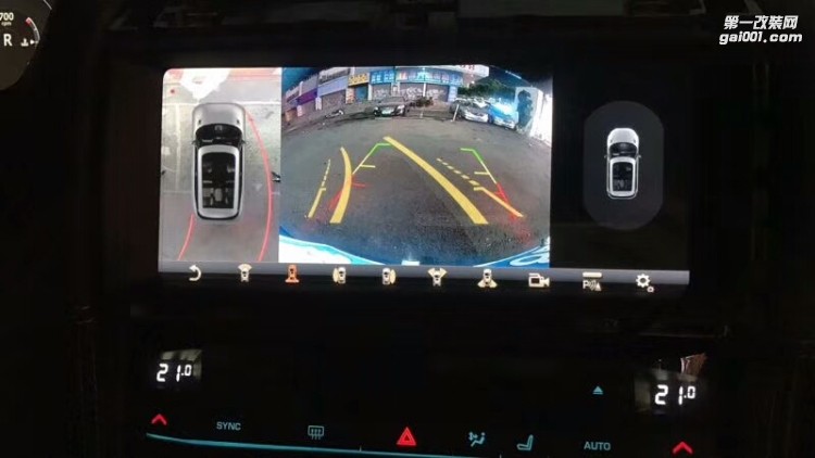 【西安亿之星】捷豹F-pace改装超高清红外无光夜视360度无缝全景泊车系统记录仪