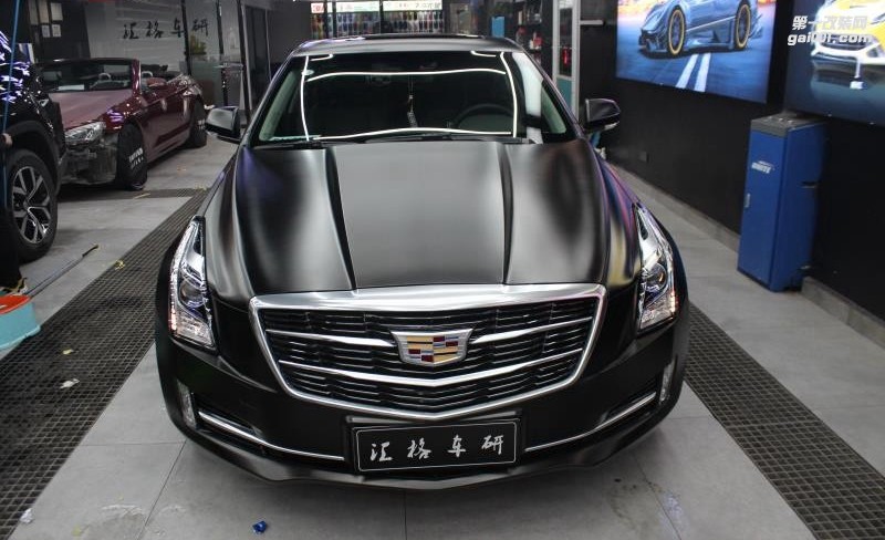 成都靚車(chē)匯青羊店凱迪拉克ATS電光金屬黑汽車(chē)改色貼膜