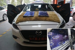 不再受噪音摧殘，釋放耳朵，昂克賽拉四門升級(jí)大能隔音【清遠(yuǎn)至上汽車音響改裝】