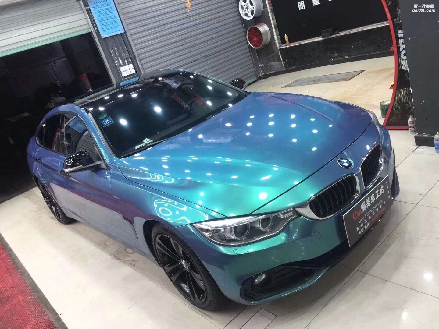 成都全車貼膜寶馬車身改色貼膜電光灰電光黑