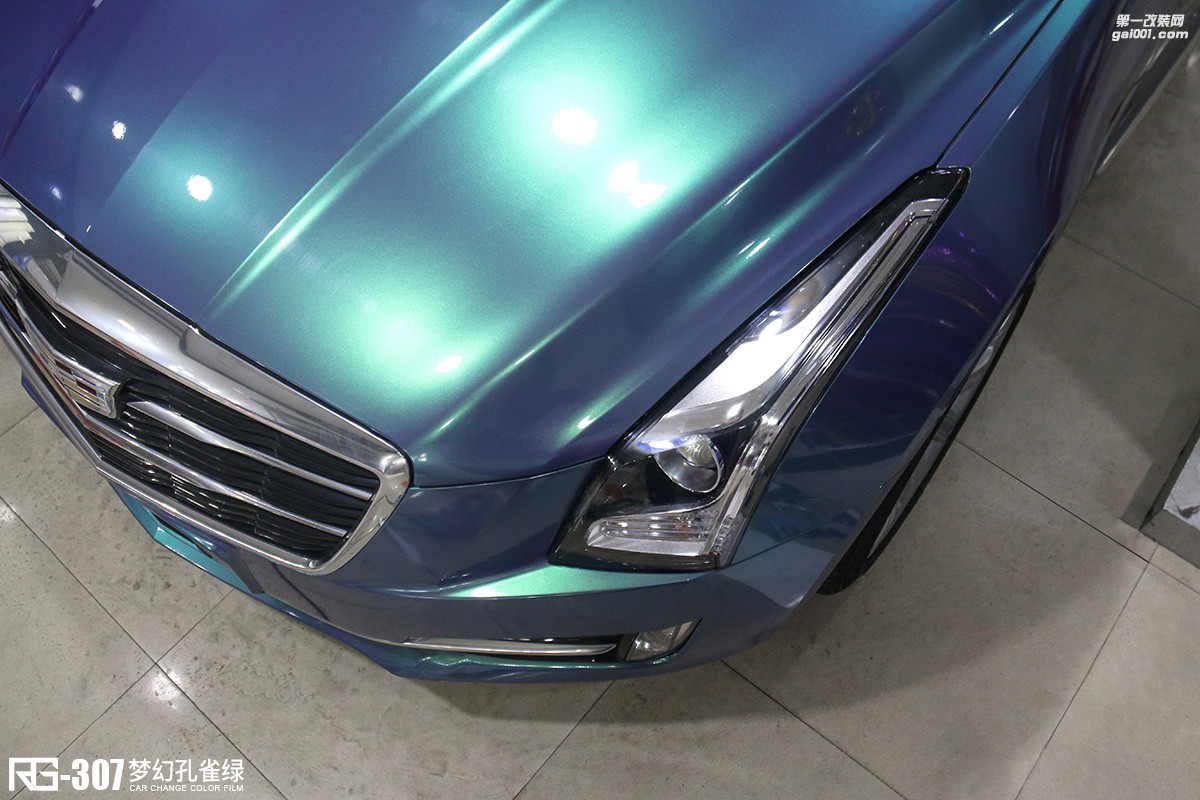 凱迪拉克ATSL全車改色貼膜案例分享  夢幻孔雀綠  RG改色膜出品