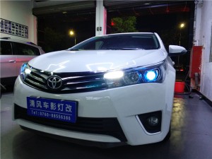 卡羅拉大燈不照路？升級海拉五氙氣燈套裝輕松解決！藍(lán)色惡魔眼升級——中山清風(fēng)車影燈改