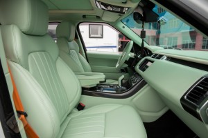 路虎攬勝內(nèi)飾改裝勞斯萊斯幻影同款綠真皮內(nèi)飾 成都藝騰