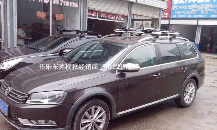 大眾邁騰旅行版拓樂車頂橫桿及591單車架及行李箱安裝實拍