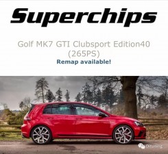 Golf MK7 GTI Clubsport Edition40 (265PS)ECU 升級(jí)方案來(lái)自國(guó)際改裝品牌Superchips