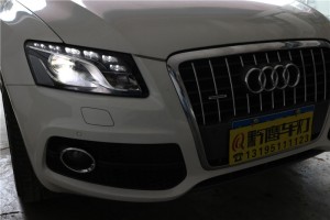 奧迪Q5車燈改裝 奧迪Q5大燈升級改裝全LED米石雙光透鏡 貴陽奧迪Q5改LED透鏡大燈