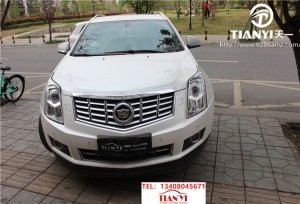 成都凱迪拉克SRX改裝LED大燈米石雙光透鏡成都天一車燈