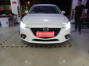 馬自達(dá)昂克薩拉大燈改裝海拉雙光透鏡，天使眼效果