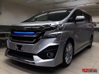 新款埃爾法Vellfire 改裝運動版蒙娜麗莎大包圍套件 雙層大燈前杠