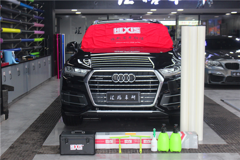長沙汽車貼膜奧迪Q7全車HEXIS法國進口漆面修復透明膜隱形車衣