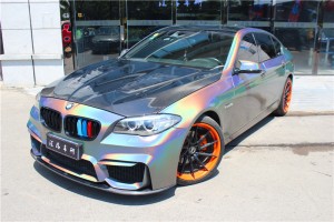 長沙車身改色貼膜寶馬全車進口3M錦繡灰改色膜長沙匯格車研