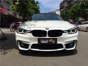 成都銳行寶馬330改裝M3款大包圍碳纖維后唇尾翼雷鳥尾段排氣