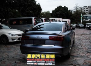 奧迪A6車身貼膜電光碳灰——郴州市皇家音響