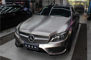 長沙車身改色膜 奔馳全車改色貼膜 美國禿鷹Teckwrap電光棕灰
