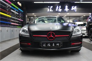 長沙汽車改裝貼膜 奔馳全車改色電光黑 美國Teckwrap改色膜
