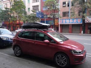 2016款大众高尔夫嘉旅拓乐途瑞600车顶行李箱561单车架安装实拍